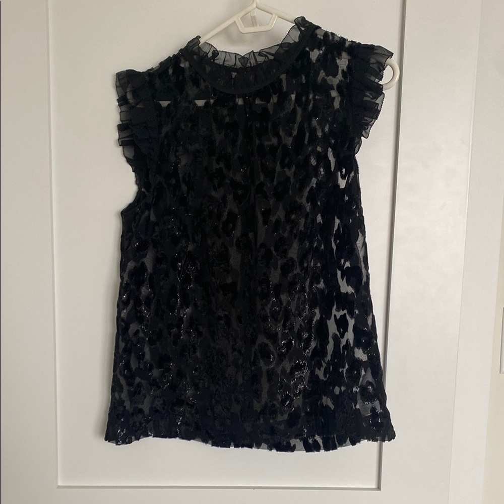 J Crew Elegant Black Sheer Sleeveless Top